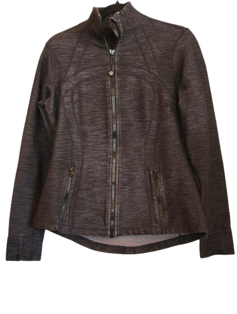 Lululemon Classic Luon Define Jacket Heathered Black/Charcoal Gray Size 10